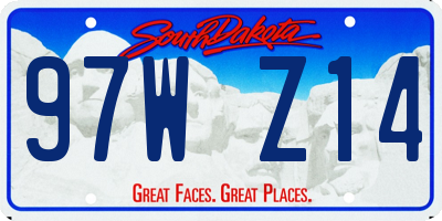 SD license plate 97WZ14