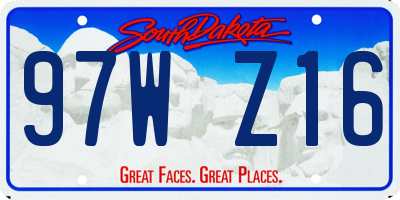SD license plate 97WZ16