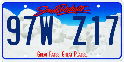 SD license plate 97WZ17