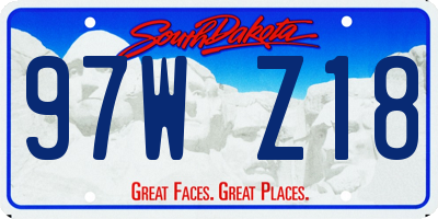 SD license plate 97WZ18