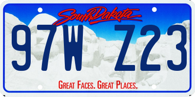 SD license plate 97WZ23