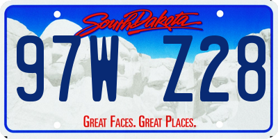 SD license plate 97WZ28