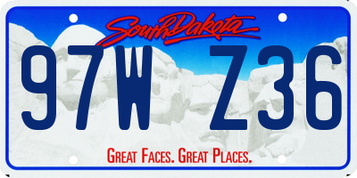 SD license plate 97WZ36