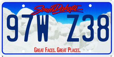 SD license plate 97WZ38