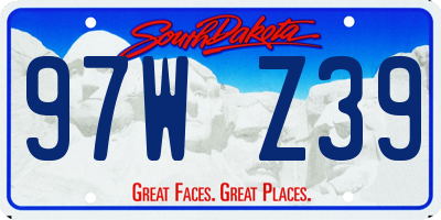 SD license plate 97WZ39