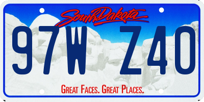 SD license plate 97WZ40