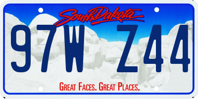 SD license plate 97WZ44