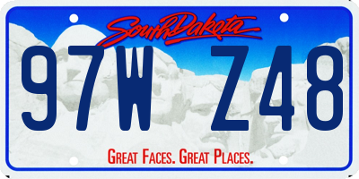 SD license plate 97WZ48