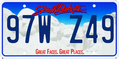 SD license plate 97WZ49