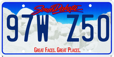 SD license plate 97WZ50