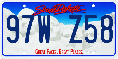 SD license plate 97WZ58
