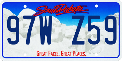 SD license plate 97WZ59