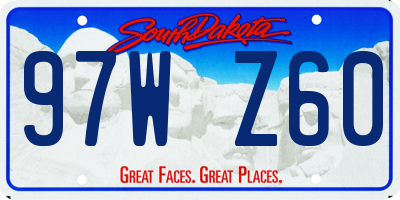 SD license plate 97WZ60