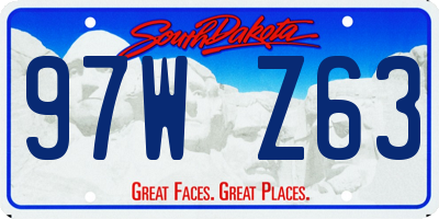 SD license plate 97WZ63
