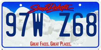SD license plate 97WZ68