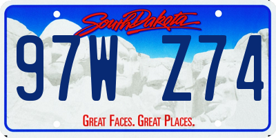 SD license plate 97WZ74