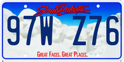 SD license plate 97WZ76