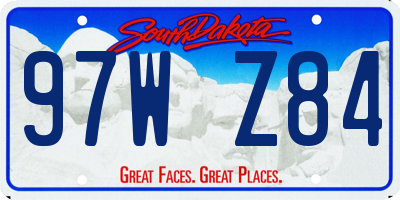 SD license plate 97WZ84