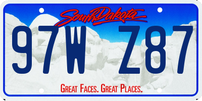 SD license plate 97WZ87