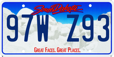 SD license plate 97WZ93