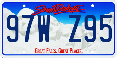 SD license plate 97WZ95