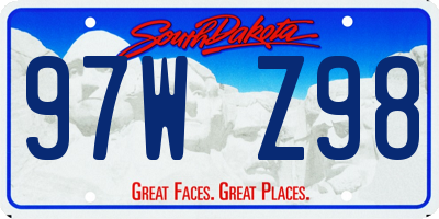 SD license plate 97WZ98