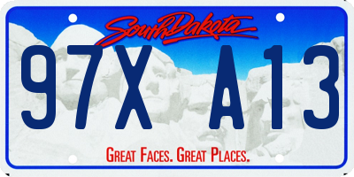 SD license plate 97XA13