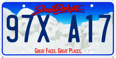 SD license plate 97XA17