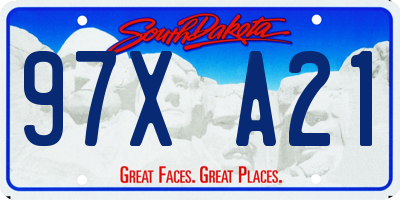 SD license plate 97XA21