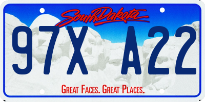 SD license plate 97XA22