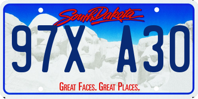 SD license plate 97XA30