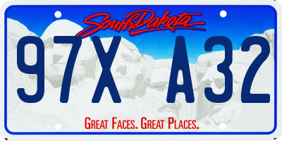 SD license plate 97XA32