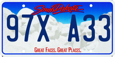 SD license plate 97XA33