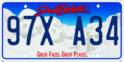 SD license plate 97XA34