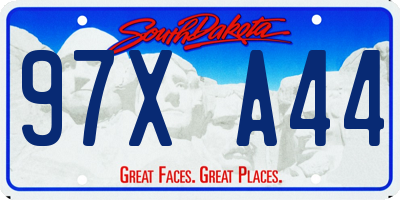 SD license plate 97XA44