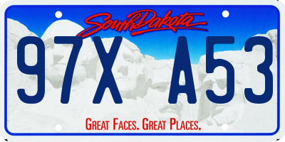SD license plate 97XA53