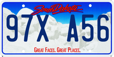 SD license plate 97XA56