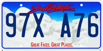 SD license plate 97XA76