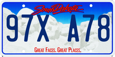 SD license plate 97XA78