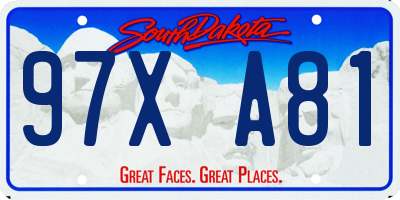 SD license plate 97XA81