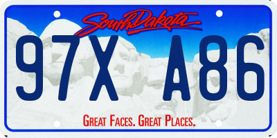 SD license plate 97XA86