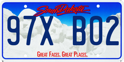 SD license plate 97XB02