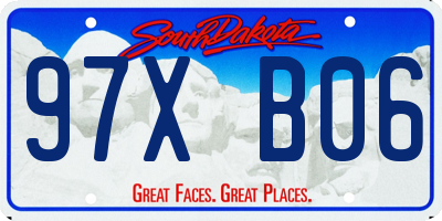 SD license plate 97XB06