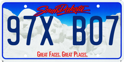 SD license plate 97XB07