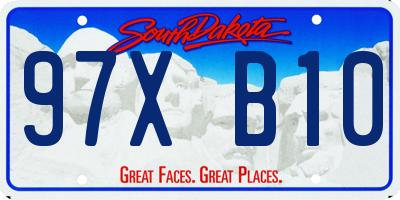 SD license plate 97XB10