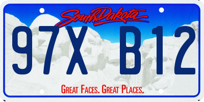 SD license plate 97XB12