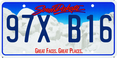 SD license plate 97XB16
