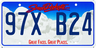 SD license plate 97XB24