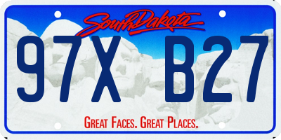 SD license plate 97XB27