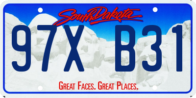 SD license plate 97XB31